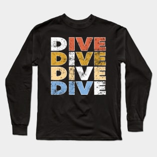 Diver Retro Diving Sea Snorkeling Gift Long Sleeve T-Shirt